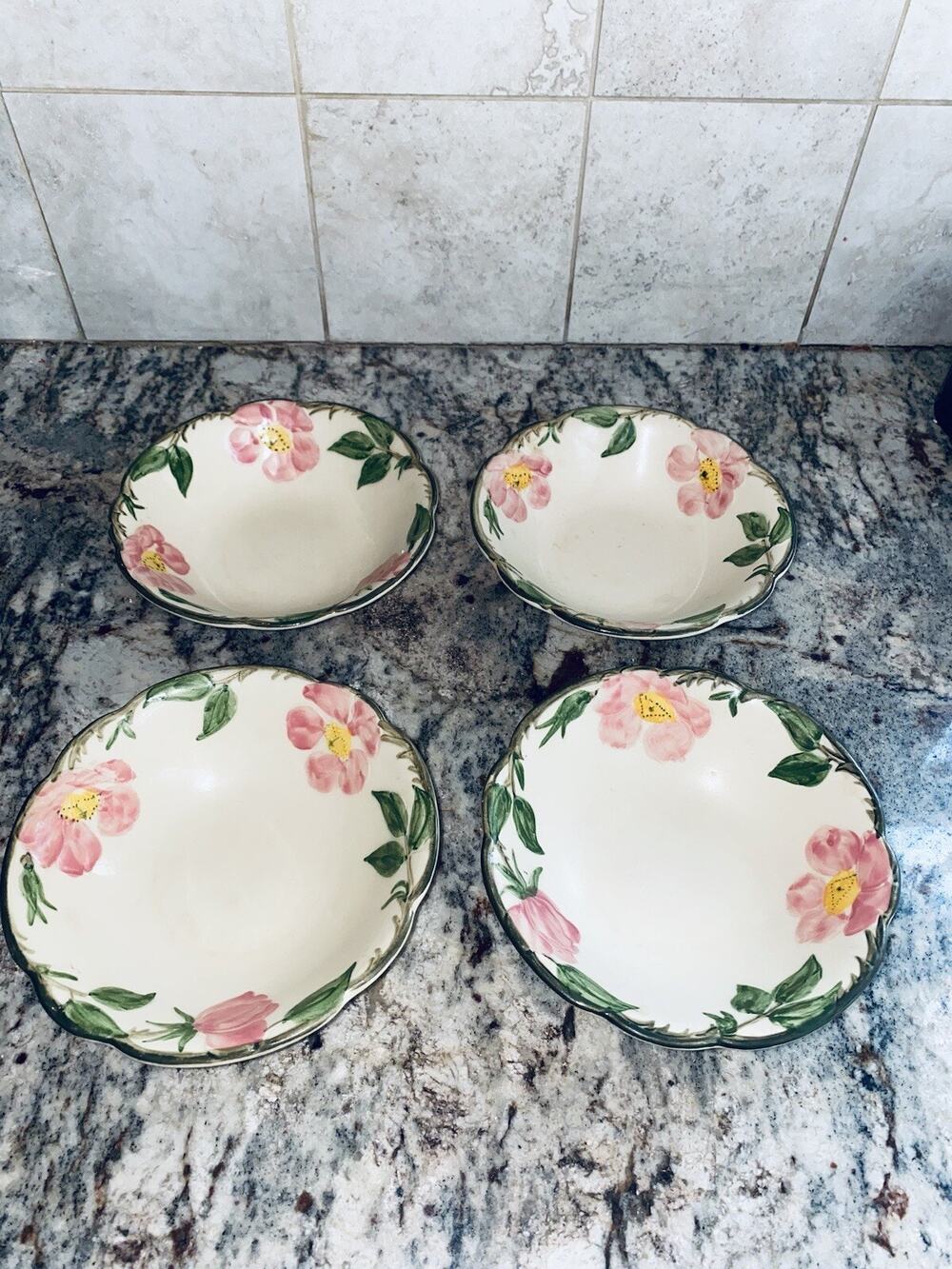 Franciscan Desert Rose Cereal Bowl Lot of 4 1947 Hand Decorated USA Backstamp